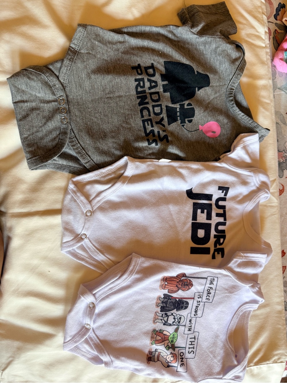Gray Daddy's Princess Star Wars Baby One-Piece Bodysuit